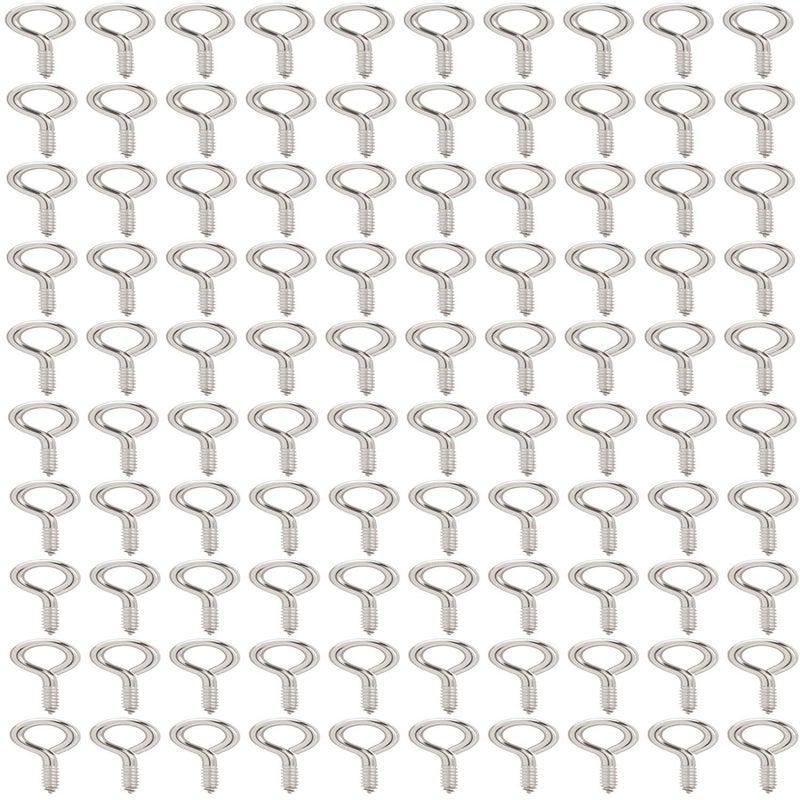 Axe Sickle Silver 1 inch Screw Eyes Metal Eye Hooks Small Eyelet Screws, 100 Pcs - Image 3